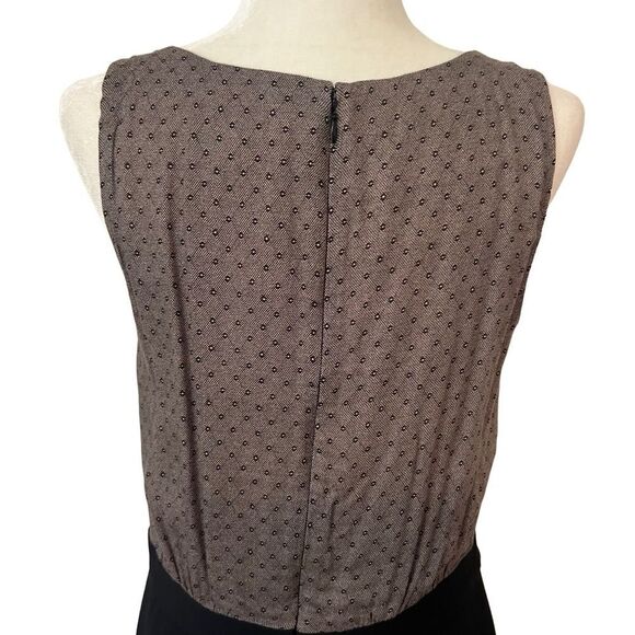 LOFT Sleeveless Brown and Black Mini Dress - Picture 5 of 12